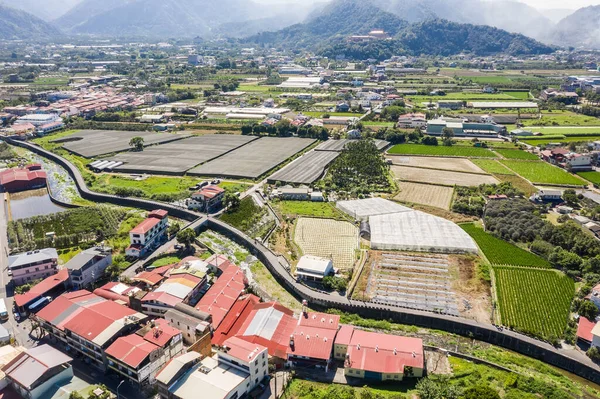 타이완 2019 타이완 건물들과 농장들이 마을의 — 스톡 사진