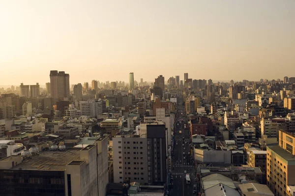 Taichung Taiwan Febbraio 2020 Paesaggio Urbano Tramonto Con Grattacieli Taichung — Foto Stock