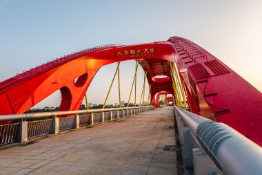 Nantou, Tayvan - 11 Aralık 2019: Beigang Turizm Köprüsü, Tayvan, Asya