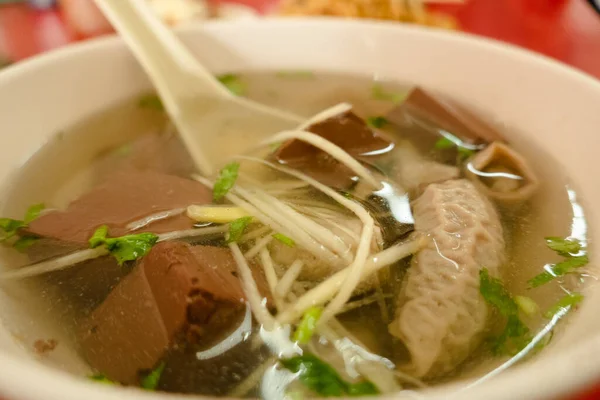 Taiwanese Traditionele Snacks Van Varkensbloed Soep — Stockfoto