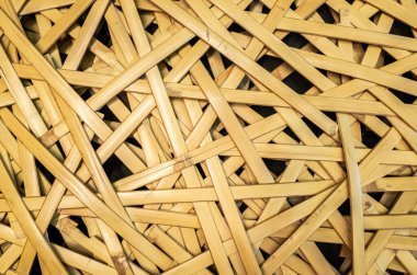 Kopyalama alanı olan sarı bambu zanaat arka planı ve hiç kimse