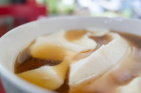 Taiwanese Traditional Snack Tofu Pudding Closeup Images — Stock Photo, Image