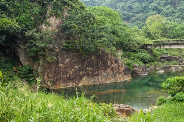 Paesaggio Vecchio Ponte Pietra Abbandonato Esterno Tropicale — Foto Stock