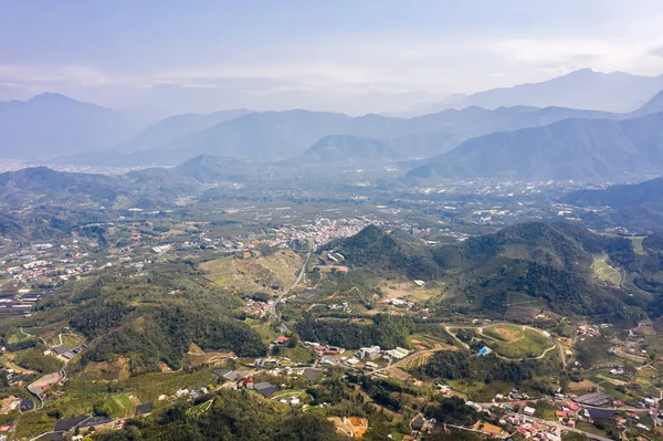 Paisaje Matutino Del Pueblo Montaña Municipio Yuchi Nantou Taiwán —  Fotos de Stock