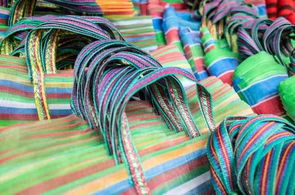 Bolsas Nylon Coloridas Tradicionales Colgando Mercado Taiwán — Foto de Stock