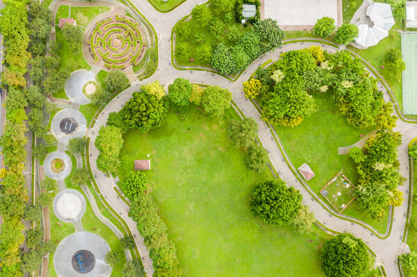 Green and funny park at a city in Taichung, Taiwan, Asia