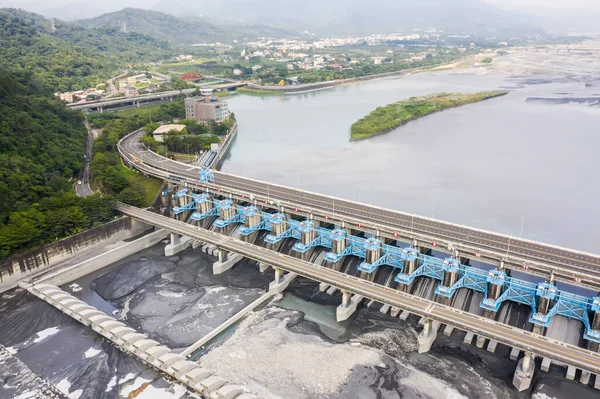 Hito Jiji Weir Centro Gestión Del Agua Del Río Zhuo — Foto de Stock