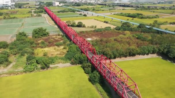Červený slavný most Xilou — Stock video