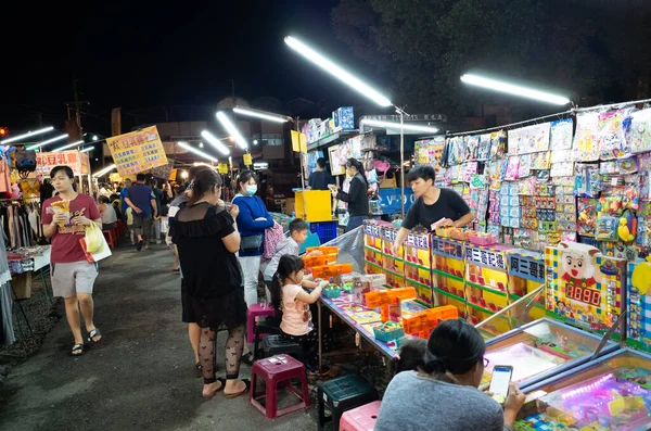 Nantou Taiwan Maj 2019 Natt Marknadsplats Med Försäljare Och Folk — Stockfoto