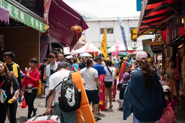 Nantou Taiwan Primeiro Setembro 2019 Pessoas Caminham Rua Mercado Sun — Fotografia de Stock