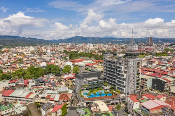 Nantou Taiwán Septiembre 2019 Vista Aérea Ciudad Puli Con Edificios — Foto de Stock