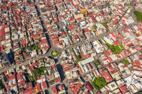 Nantou Taiwan Setembro 2019 Vista Aérea Cidade Puli Com Edifícios — Fotografia de Stock