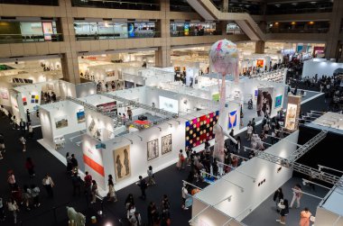 Taipei, Tayvan - 20 Ekim 2019: Art Taipei Expo Taipei, Tayvan 'da Asya Sanatı' nın simgesidir.