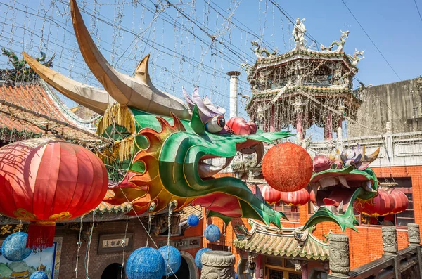 Lukang Taiwan Oktober 2019 Drakenlantaarns Lukang Tianhou Tempel Ook Bekend — Stockfoto