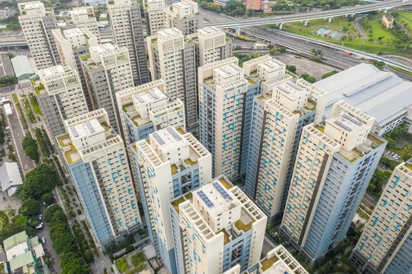 Banqiao Taiwan Oktober 2019 Vanuit Lucht Uitzicht Het Ochtendlandschap Met — Stockfoto