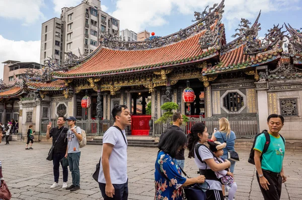 Tajpej Tajwan Października 2019 Słynna Atrakcja Świątyni Lungshan Taipei Tajwan — Zdjęcie stockowe