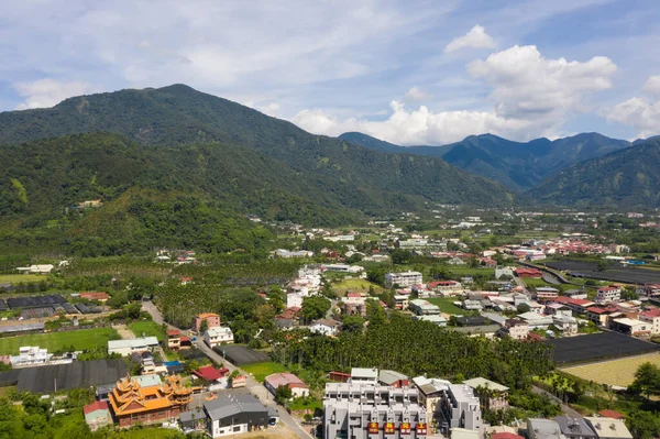 Puli Taiwan Juli 2020 Vanuit Lucht Uitzicht Het Stadsgezicht Van — Stockfoto