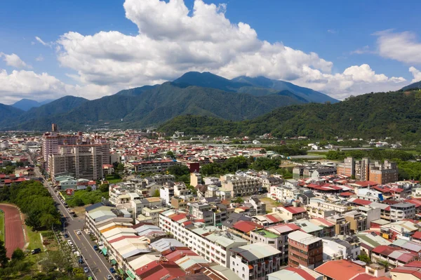 Puli Taiwan July 12Th 2020 Aerial View Puli Town Cityscape — Stock Photo, Image