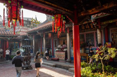 Yunlin, Tayvan - 13 Temmuz 2019: Beigang Chaotian Tapınağı 'nın ünlü ve antika binası, Yunlin, Tayvan, Asya