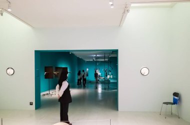 Taipei, Tayvan - 19 Ekim 2019: Taipei Güzel Sanatlar Müzesi, Taipei, Tayvan