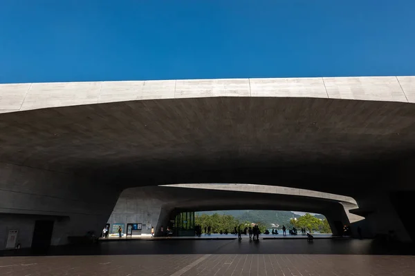 Nantou Taiwan Novembro 2019 Arquitetura Moderna Xiangshan Visitor Center Lago — Fotografia de Stock