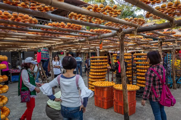 Xinpu Taiwan November 2019 Weiweijia Persimmon Farm Där Torkade Upp — Stockfoto