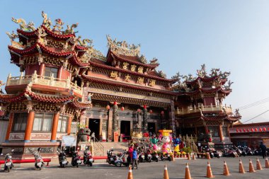 Nantou, Tayvan - 1 Şubat 2020 Puli Heng Ji Gong Matsu Tapınağı Puli, Nantou, Tayvan, Asya