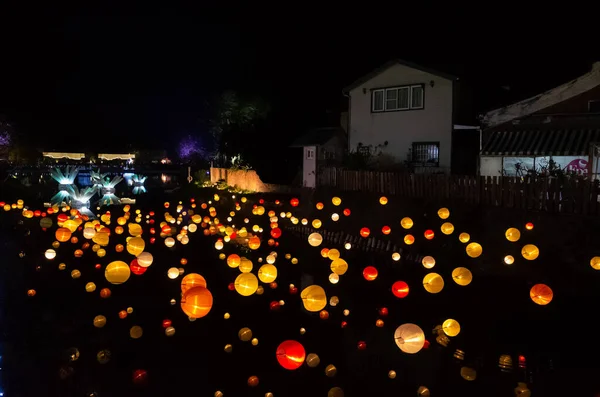 Tainan City Taiwan Fevereiro 2020 Yuejin Lantern Festival Decoração Lanternas — Fotografia de Stock