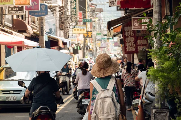 Nantou Tajwan Lipca 2020 Ludzie Chodzą Robią Zakupy Tradycyjnym Rynku — Zdjęcie stockowe