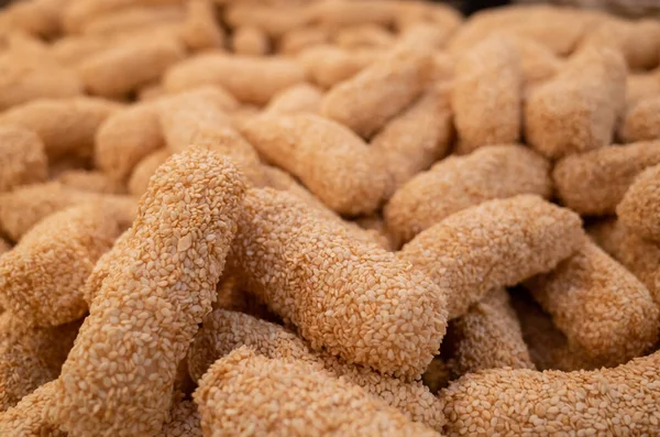 traditional snacks of taiwanese rice crispy at marketplace