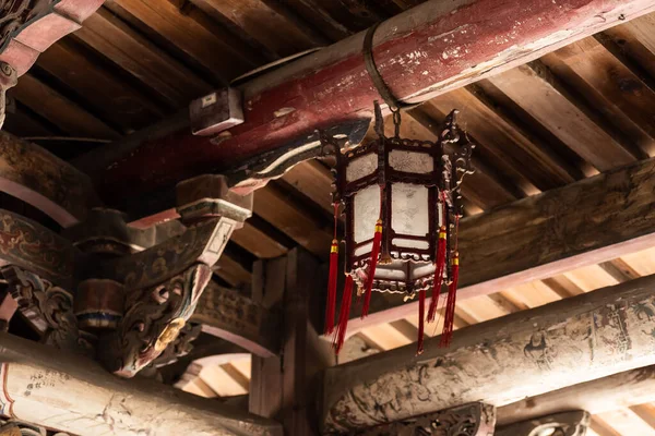 Lukang Taiwan Agosto 2019 Lanternas Madeira Famoso Antigo Templo Lung — Fotografia de Stock