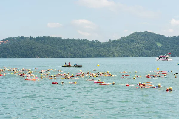 Nantou Taiwán Primero Septiembre 2019 Sun Moon Lake Swimming Carnival —  Fotos de Stock
