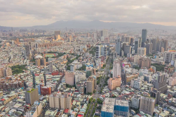 Banqiao Taiwan Oktober 2019 Vanuit Lucht Uitzicht Het Ochtendlandschap Met — Stockfoto