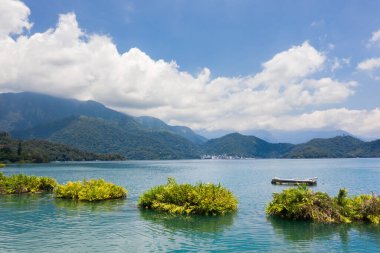 Nantou, Tayvan 'daki ünlü Güneş Ay Gölü manzarası