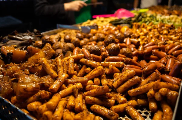 Bocadillos Tradicionales Pollo Frito Taiwanés Calle Mercado Nocturno —  Fotos de Stock