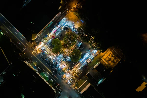 2019年9月11日 南投市の周恩ナイトマーケットの空撮 — ストック写真