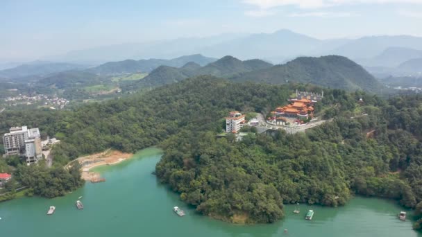 Nantou Taiwán Septiembre 2019 Vista Aérea Del Famoso Monumento Del — Vídeo de stock