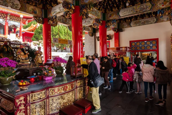 Nantou Taiwan Dezembro 2019 Construção Interior Famoso Marco Templo Wenwu — Fotografia de Stock