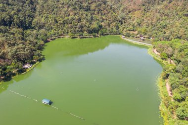 Puli, Nantou - 3 Eylül 2019: Puli, Nantou, Tayvan 'daki ünlü Liyu Tan Gölü manzarası