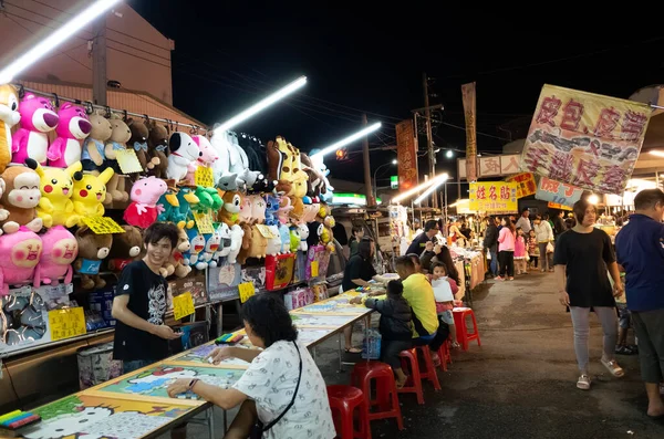 Nantou Taiwan Maj 2019 Natt Marknadsplats Med Försäljare Och Folk — Stockfoto