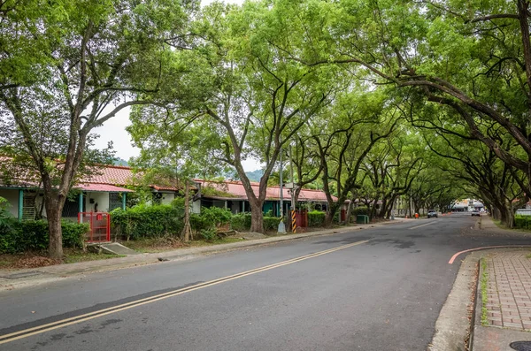 Nantou Taiwan Juni 2019 Straat Landschap Met Oude Huis Bomen — Stockfoto