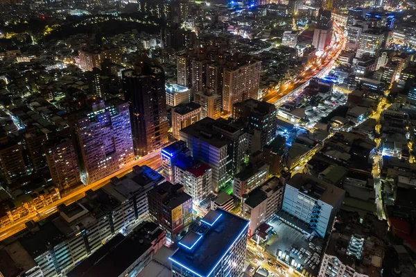 New Taipei Taiwan November 14Th 2019 Night Scene Skyscrapers Buildings — Stock Photo, Image