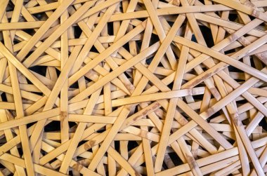 Kopyalama alanı olan sarı bambu zanaat arka planı ve hiç kimse