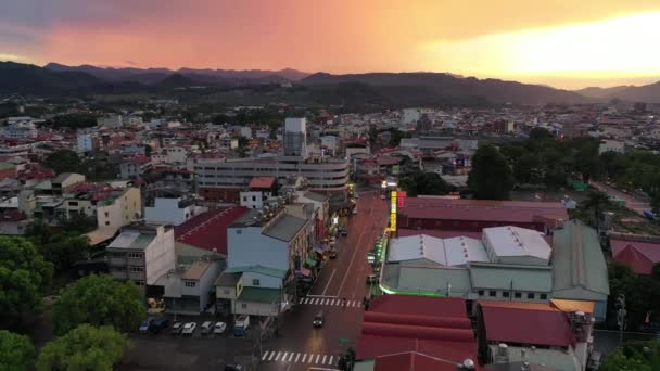 Puli Tajvan 2020 Július Sunset Cityscape Puli Town Cityscape Nantou — Stock videók