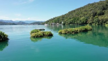 Nantou, Tayvan 'daki ünlü Güneş Ay Gölü manzarası.