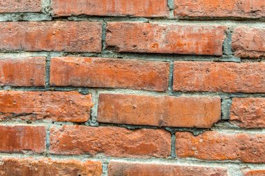 Kirli kırmızı tuğlaların arkaplanı iyi desenli duvarlar