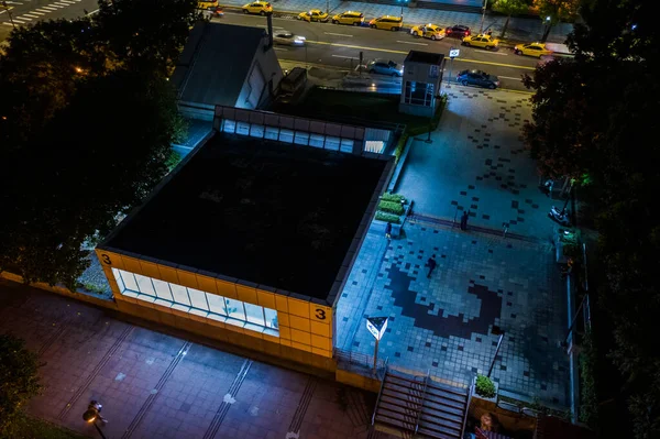 Banqiao Taiwan October 2019 Air View Night Scene Mrt Station — стокове фото