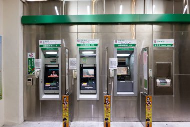Taipei, Tayvan - 1 Ekim 2020: Taipei, Tayvan Chunghwa Post ATM 'si
