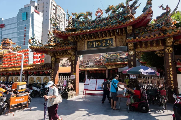 Banciao Taiwan Oktober 2020 Fasad Berömda Jieyun Templet Banciao Distriktet — Stockfoto