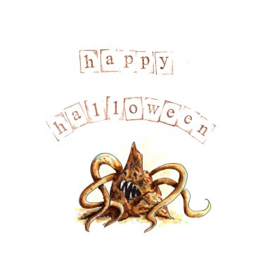 Roper ile el çizilmiş halloween arka plan